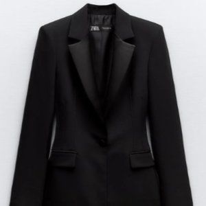 Zara Satin Effect Tuxedo Jacket